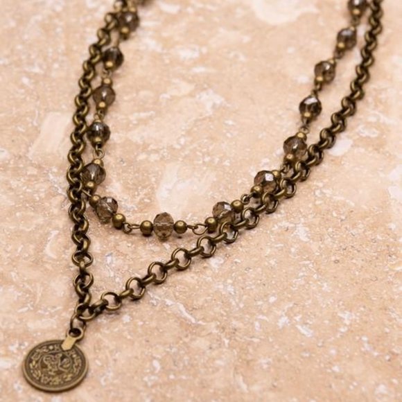 Jewels Are A Girls Bestfriend Beaded Coin Necklace - Picture 1 of 3